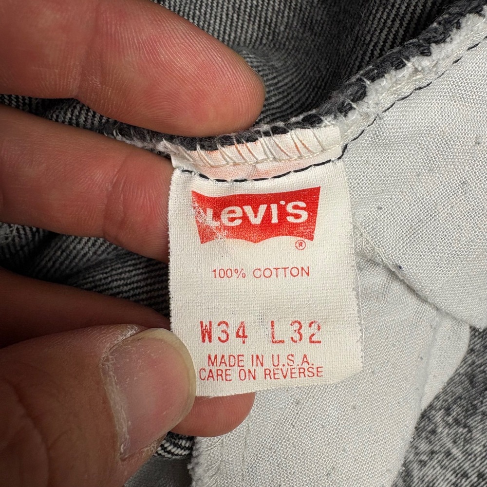 Levi's 550 Jeans Mens 34x32 Black Acid Wash Relaxed Tapered Made in USA Vintage - Picture 2 of 8